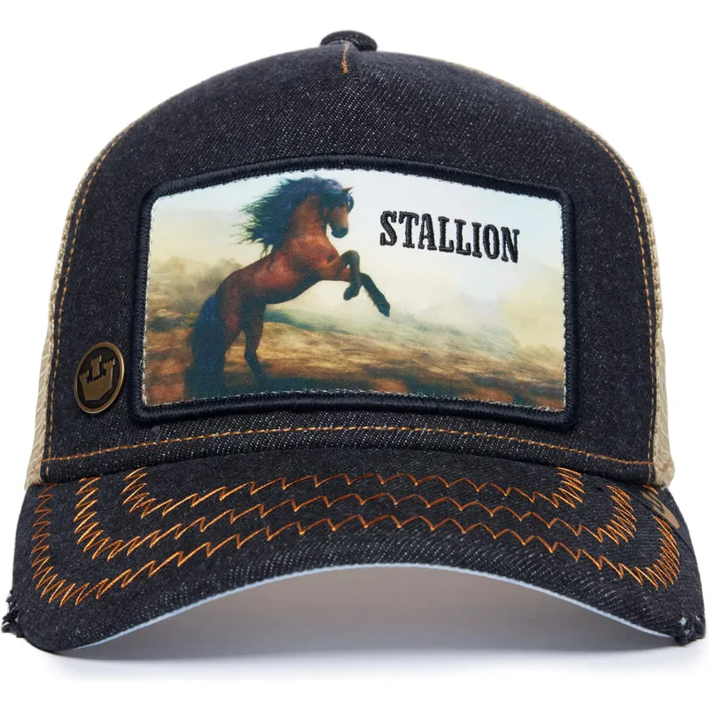 czapka-trucker-czarno-bezowa-kon-stallion-model-nr-5741110n-rodeo-the-farm-od-goorin-bros