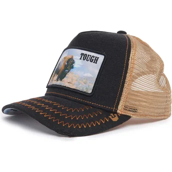 Czarna i beżowa czapka trucker Búfalo Tough Model nr 70U9H Rodeo The Farm od Goorin Bros.