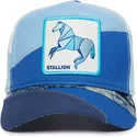casquette-trucker-bleue-cheval-stallion-self-reliant-farmigami-the-farm-goorin-bros