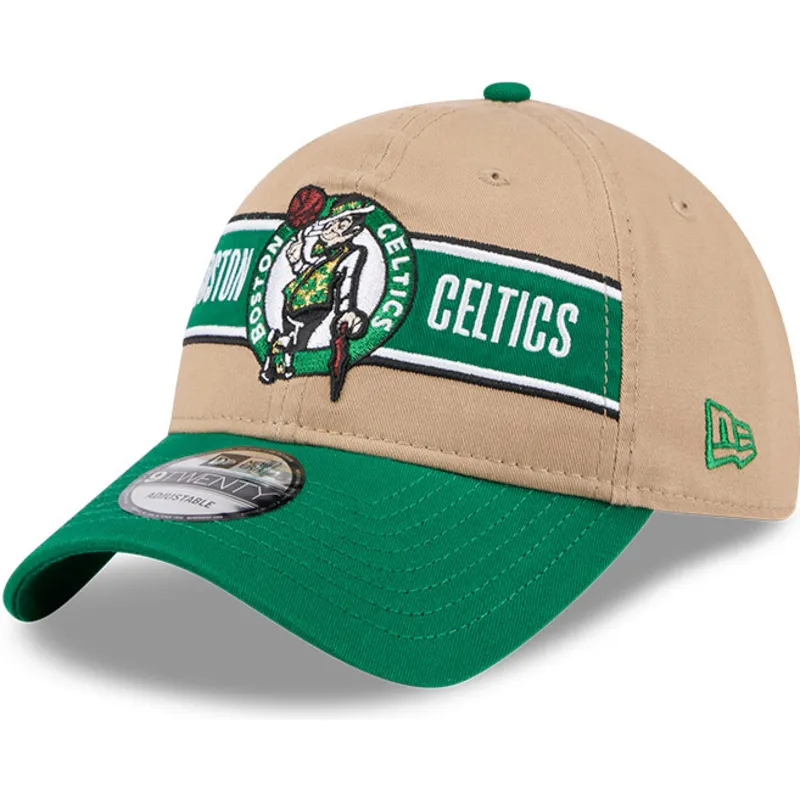 cappellino-curvo-marrone-e-verde-regolabile-9twenty-draft-2024-di-boston-celtics-nba-di-new-era