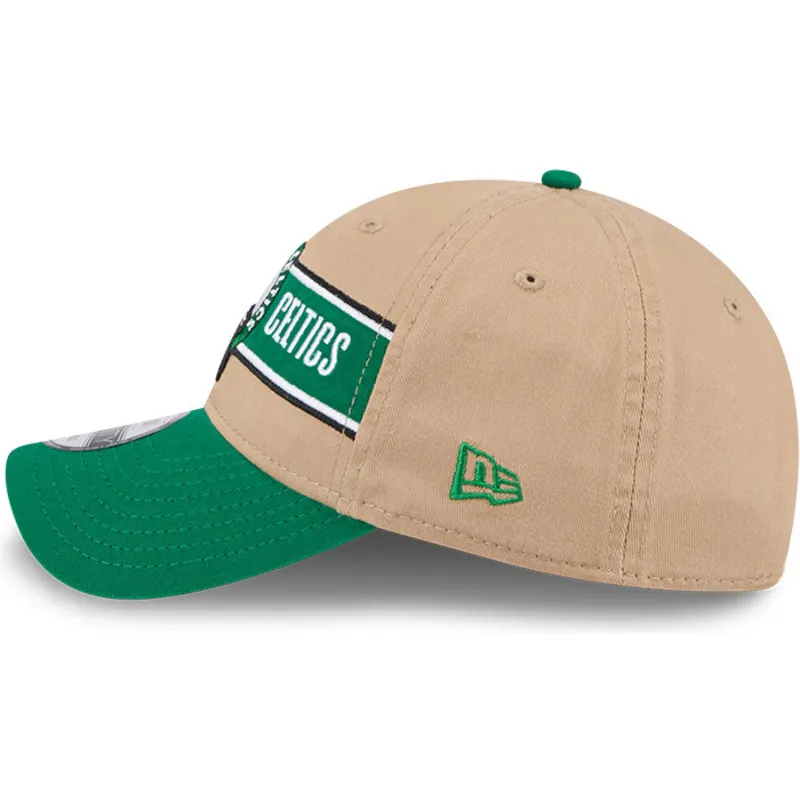 braune-und-grune-verstellbare-curved-cap-9twenty-draft-2024-der-boston-celtics-nba-von-new-era