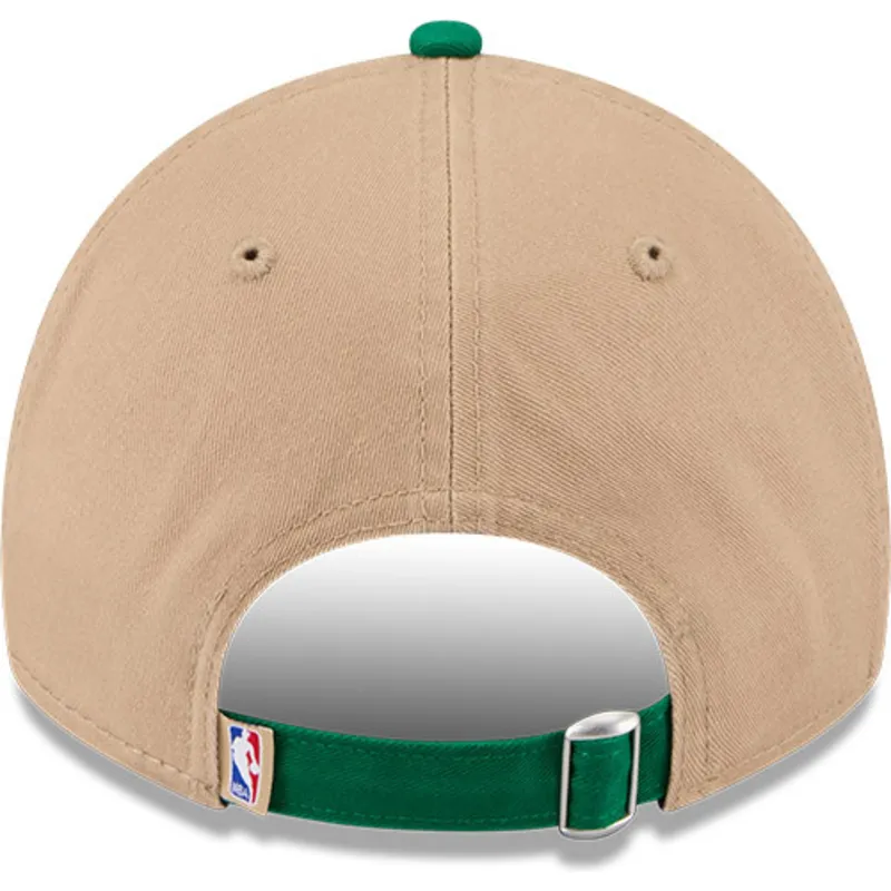 cappellino-curvo-marrone-e-verde-regolabile-9twenty-draft-2024-di-boston-celtics-nba-di-new-era
