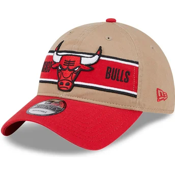 Cappellino curvo marrone e rosso regolabile 9TWENTY Draft 2024 di Chicago Bulls NBA di New Era