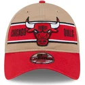 cappellino-curvo-marrone-e-rosso-regolabile-9twenty-draft-2024-di-chicago-bulls-nba-di-new-era