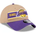 justerbar-9twenty-draft-2024-brun-og-violet-buet-cap-fra-los-angeles-lakers-nba-fra-new-era