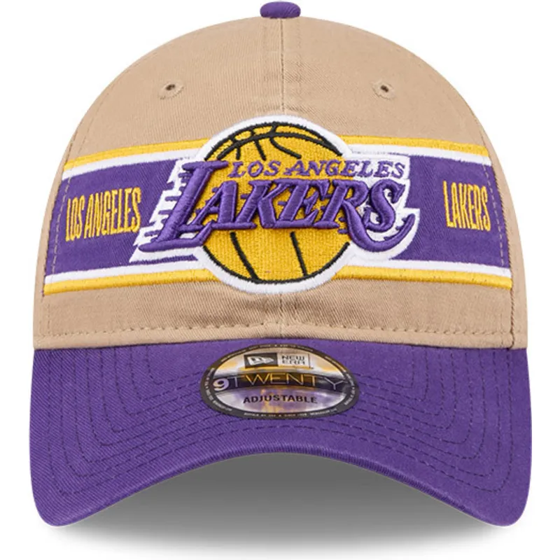 regulowana-czapka-z-daszkiem-brazowo-fioletowa-9twenty-draft-2024-los-angeles-lakers-nba-od-new-era