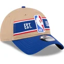 gorra-curva-marron-y-azul-ajustable-9twenty-draft-2024-de-nba-de-new-era