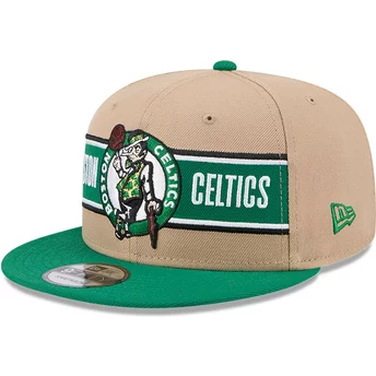 New Era Flat Brim 9FIFTY Draft 2024 Boston Celtics NBA Brown and Green Snapback Cap