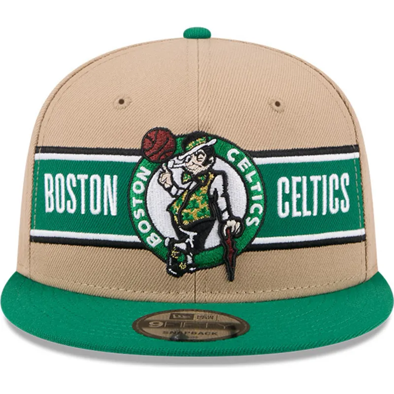 braune-und-grune-flache-snapback-kappe-9fifty-draft-2024-von-boston-celtics-nba-von-new-era