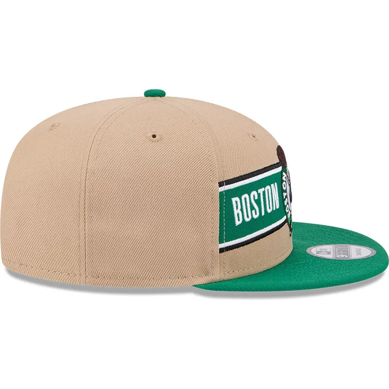 brazowo-zielona-czapka-z-daszkiem-snapback-9fifty-draft-2024-boston-celtics-nba-od-new-era