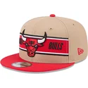 gorra-plana-marron-y-roja-snapback-9fifty-draft-2024-de-chicago-bulls-nba-de-new-era