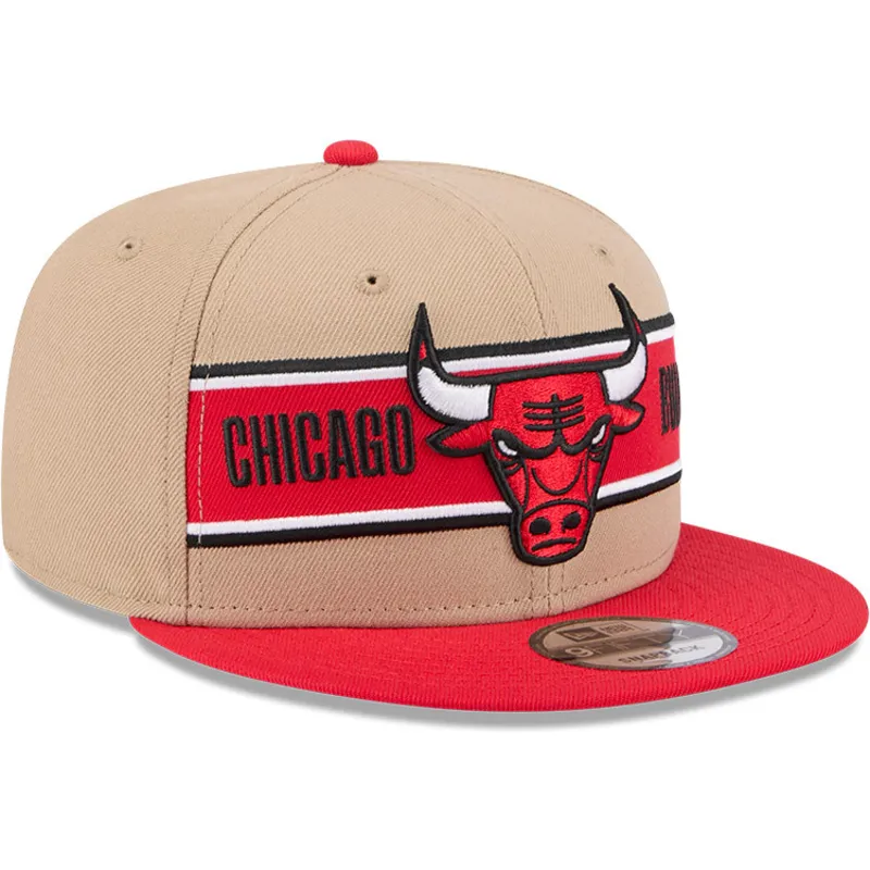 brazowo-czerwona-czapka-z-daszkiem-snapback-9fifty-draft-2024-chicago-bulls-nba-od-new-era