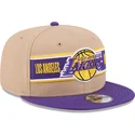 brazowa-i-fioletowa-czapka-z-daszkiem-snapback-9fifty-draft-2024-los-angeles-lakers-nba-new-era