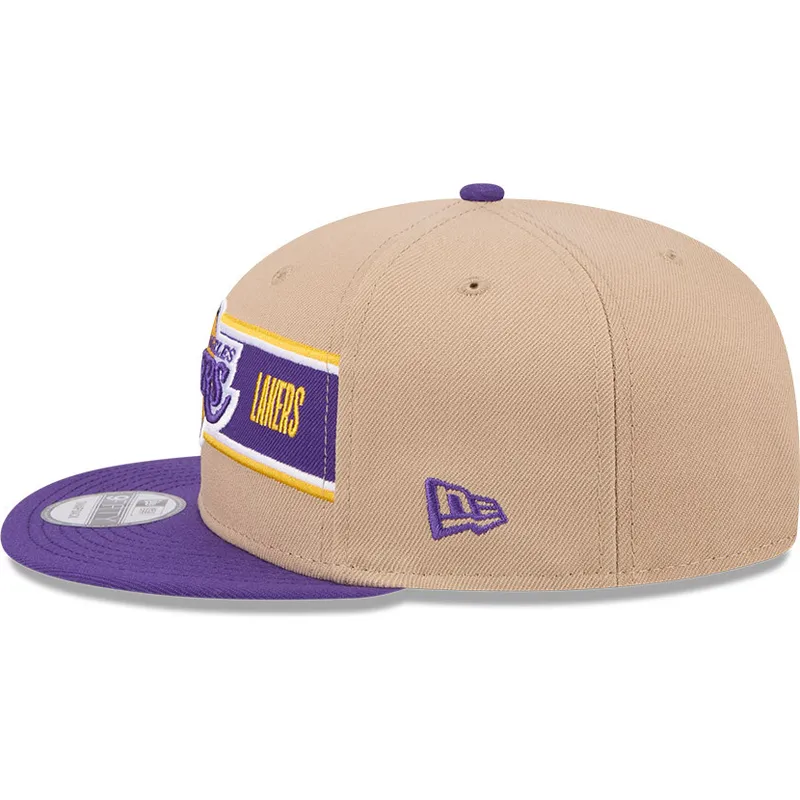los-angeles-lakers-nba-new-era-brun-och-violett-platt-snapbackkeps-9fifty-draft-2024