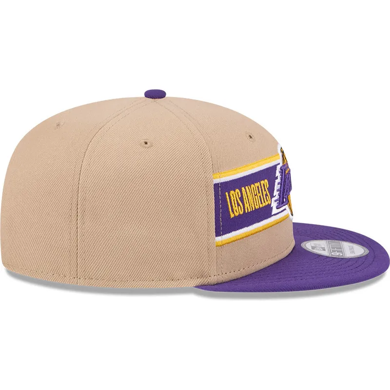 los-angeles-lakers-nba-9fifty-draft-2024-brun-og-violet-snapback-flat-kasket-fra-new-era