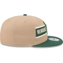 gorra-plana-marron-y-verde-snapback-9fifty-draft-2024-de-milwaukee-bucks-nba-de-new-era