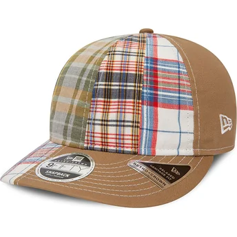 Brun böjd justerbar keps 9FIFTY Retro Crown Relaxed Heritage Fit från New Era x Original Madras Trading Company