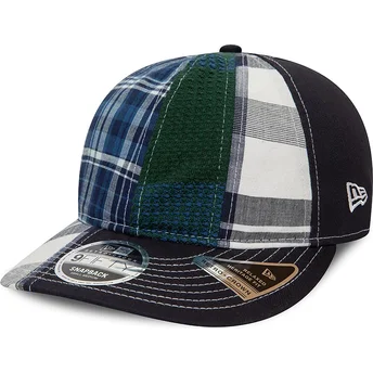 Justerbar blå böjd keps 9FIFTY Retro Crown Relaxed Heritage Fit av New Era x Original Madras Trading Company