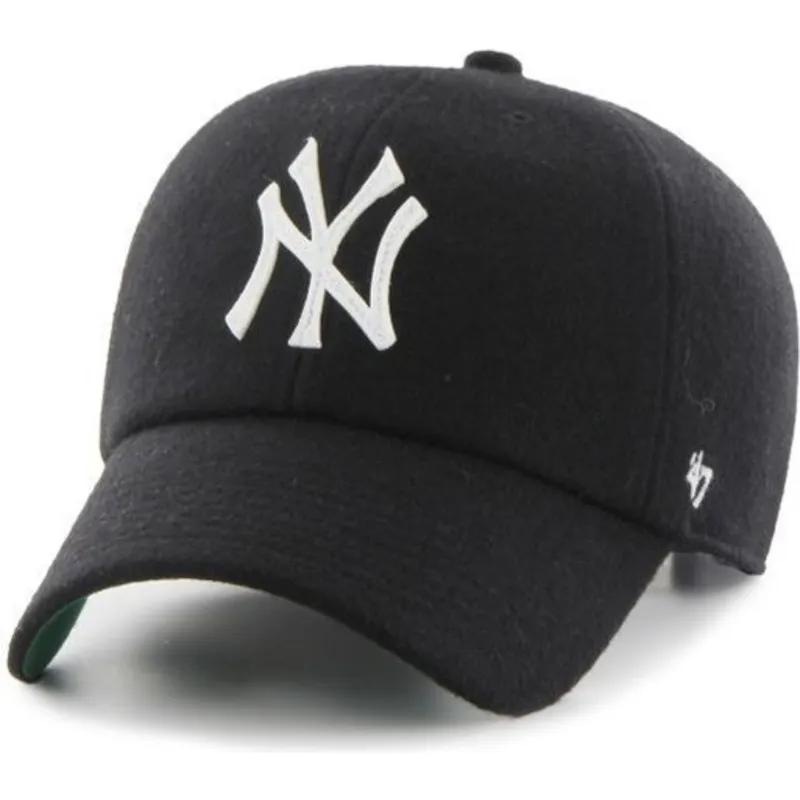 cappelli-curva-nero-cinghia-regolabile-cinta-de-piel-dei-new-york-yankees-mlb-di-47-brand