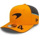 casquette-courbee-orange-et-grise-snapback-lando-norris-9fifty-original-fit-mclaren-racing-formula-1-new-era