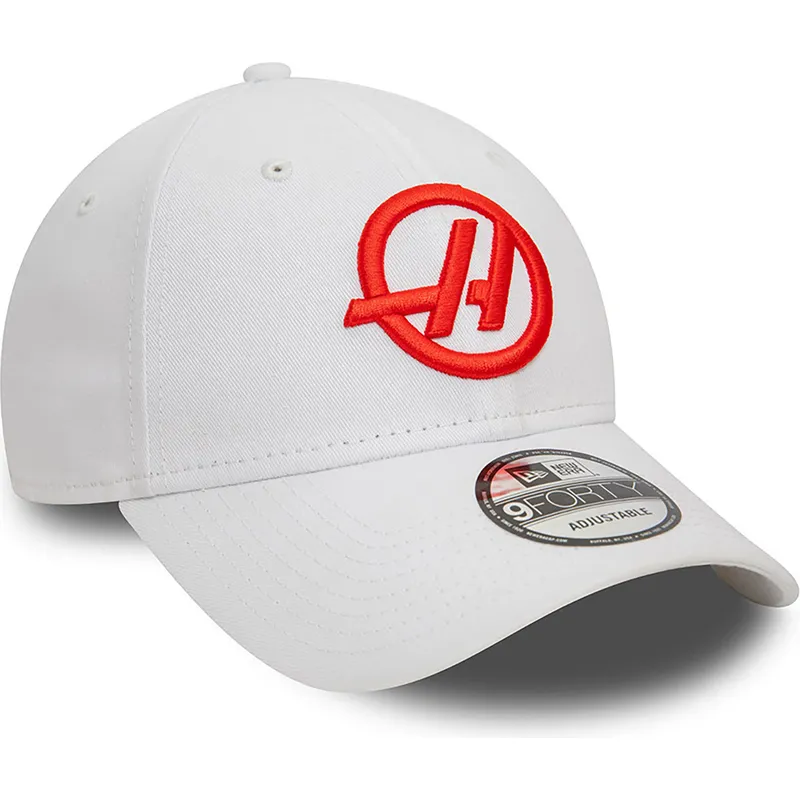 weisse-gebogene-snapback-kappe-9forty-von-haas-f1-team-formula-1-von-new-era