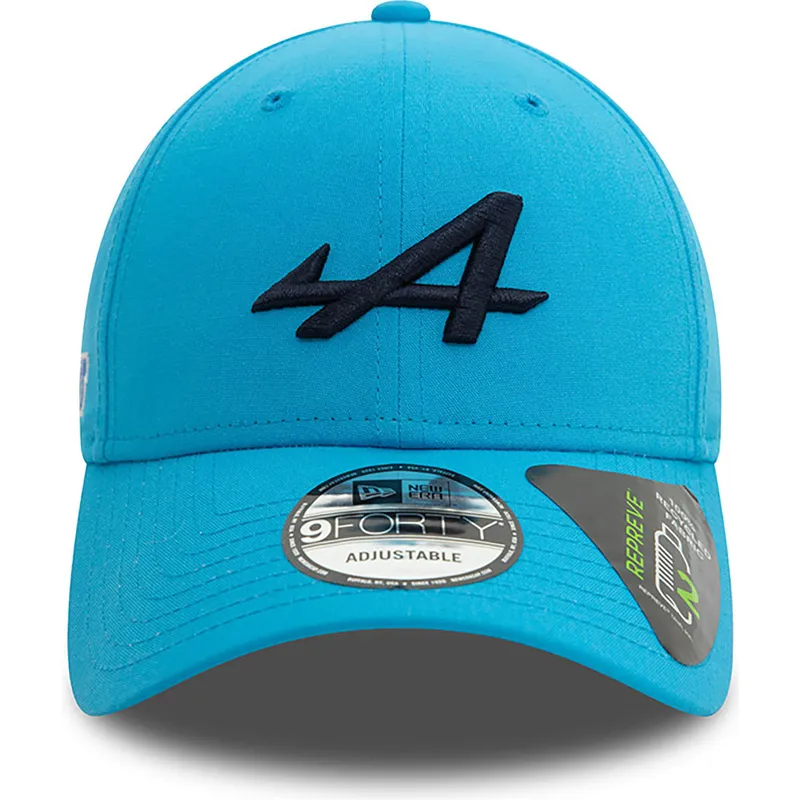 blaue-gebogene-snapback-kappe-9forty-essential-repreve-von-alpine-f1-team-formula-1-von-new-era