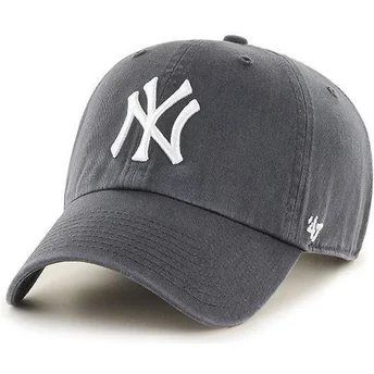 cappellino-curvo-grigio-scuro-dei-new-york-yankees-mlb-clean-up-di-47-brand