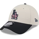 cappellino-curvo-beige-e-blu-marino-snapback-9forty-stretch-snap-4th-of-july-di-los-angeles-dodgers-mlb-di-new-era