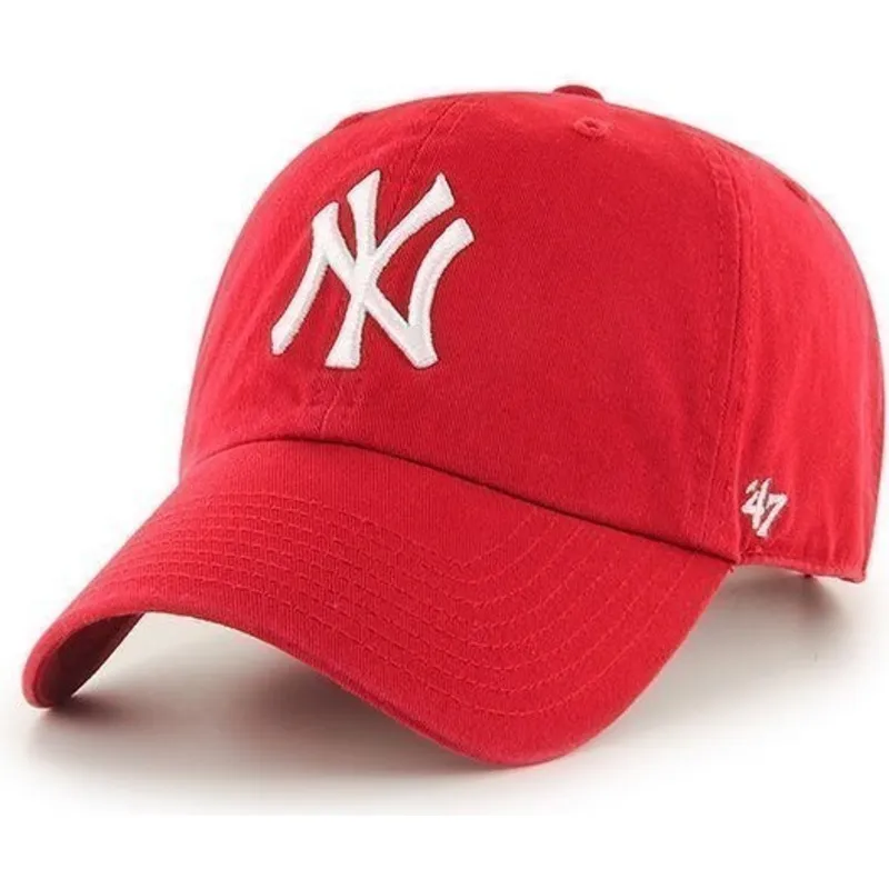 cappellino-curvo-rosso-di-new-york-yankees-mlb-clean-up-di-47-brand