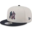 cappello-piatto-beige-e-blu-marino-snapback-9fifty-4th-of-july-dei-new-york-yankees-mlb-di-new-era