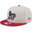 gorra-plana-beige-y-roja-snapback-9fifty-4th-of-july-de-oakland-athletics-mlb-de-new-era