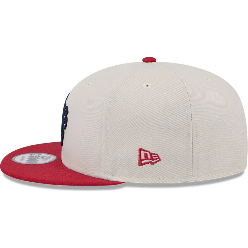 cappello-piatto-beige-e-rosso-snapback-9fifty-4th-of-july-di-oakland-athletics-mlb-di-new-era