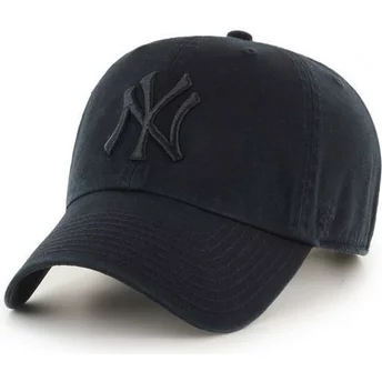Casquette courbée noire foncé avec logo noir New York Yankees MLB Clean Up 47 Brand