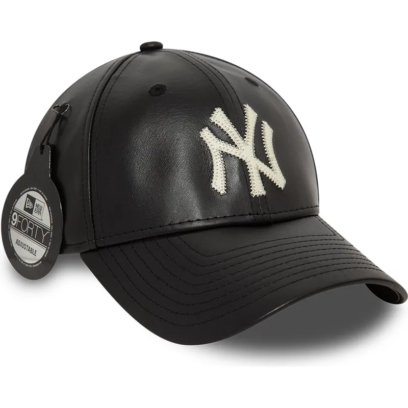 gorra-curva-negra-ajustable-9forty-leather-de-new-york-yankees-mlb-de-new-era