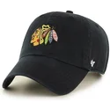 cappellino-curvo-nero-dei-chicago-blackhawks-nhl-clean-up-di-47-brand