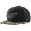 cappello-snapback-piatto-nero-e-leopardo-detroit-red-wings-nhl-di-47-brand