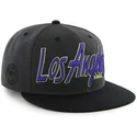 cappello-piatto-nero-snapback-con-logo-lettere-los-angeles-kings-nhl-di-47-brand