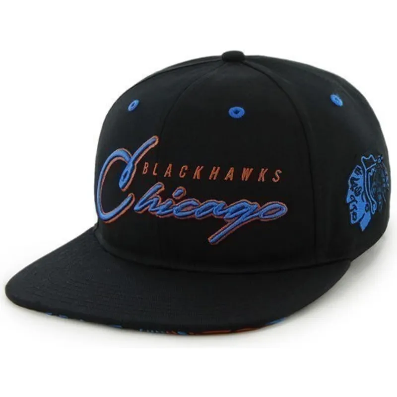 cappelli-piatta-nero-snapback-de-letras-dei-chicago-blackhawks-nhl-di-47-brand