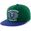 cappellino-snapback-verde-e-blu-piatto-dei-vancouver-canucks-nhl-di-47-brand