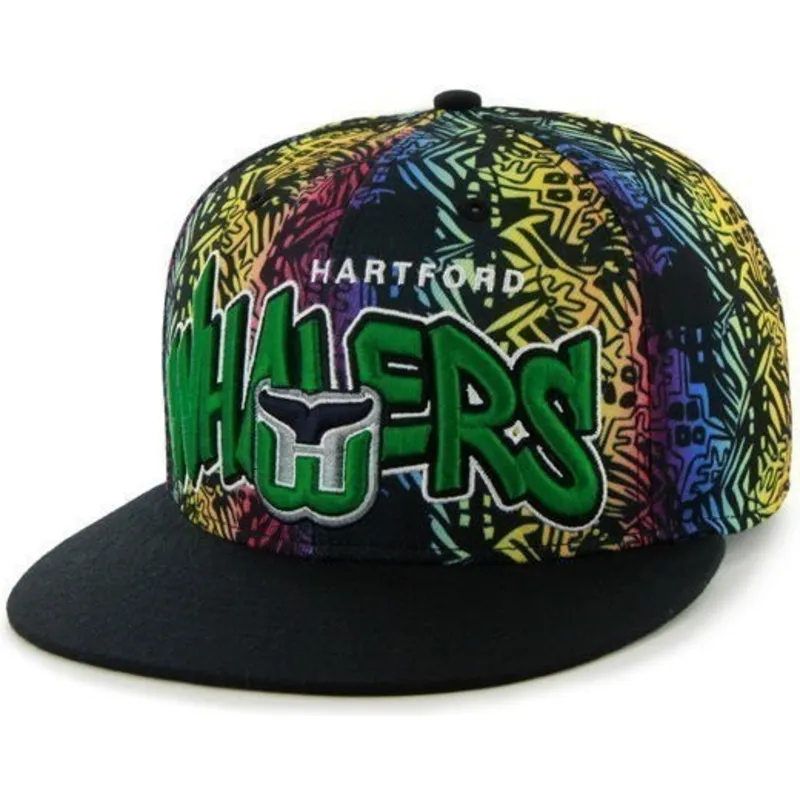 mutzen-flach-grun-snapback-multicolor-der-hartford-whalers-nhl-von-47-brand