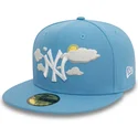 cappello-piatto-blu-chiuso-59fifty-cloud-dei-new-york-yankees-mlb-di-new-era