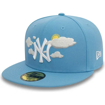 New Era Flat Brim 59FIFTY Cloud New York Yankees MLB Blue...