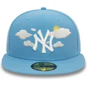 cappello-piatto-blu-chiuso-59fifty-cloud-dei-new-york-yankees-mlb-di-new-era