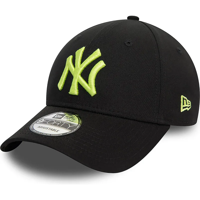 cappellino-curvo-nero-regolabile-con-logo-verde-9forty-league-essential-di-new-york-yankees-mlb-di-new-era