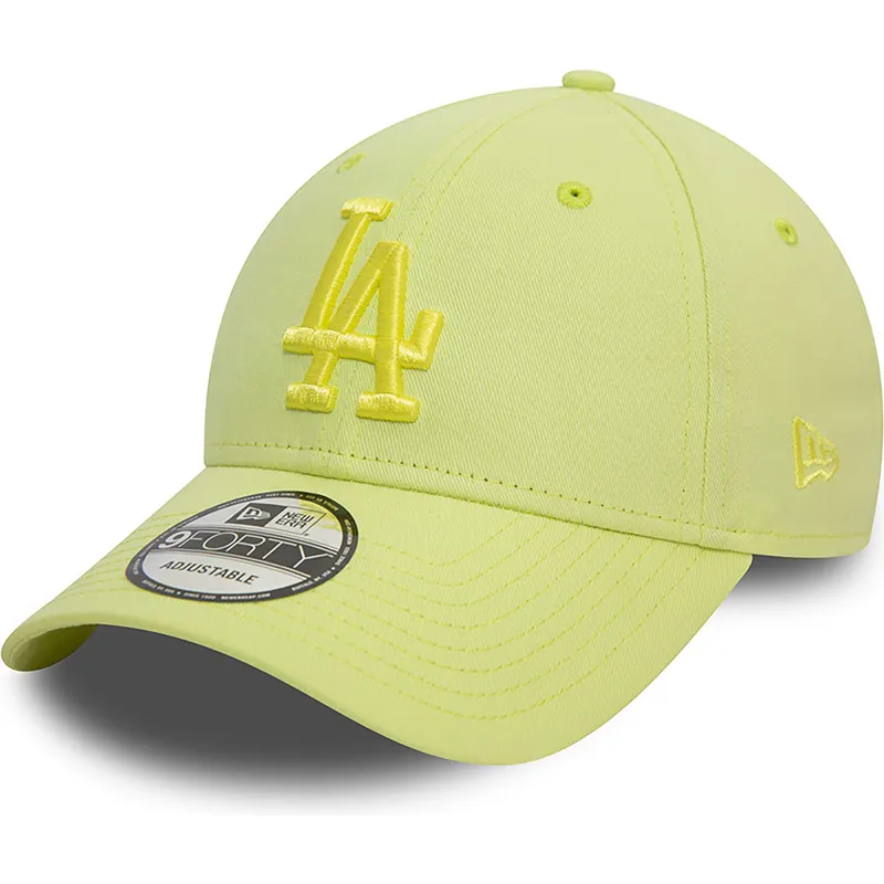 cappellino-con-visiera-curva-verde-chiaro-regolabile-con-logo-verde-9forty-league-essential-dei-los-angeles-dodgers-mlb-di-new-e