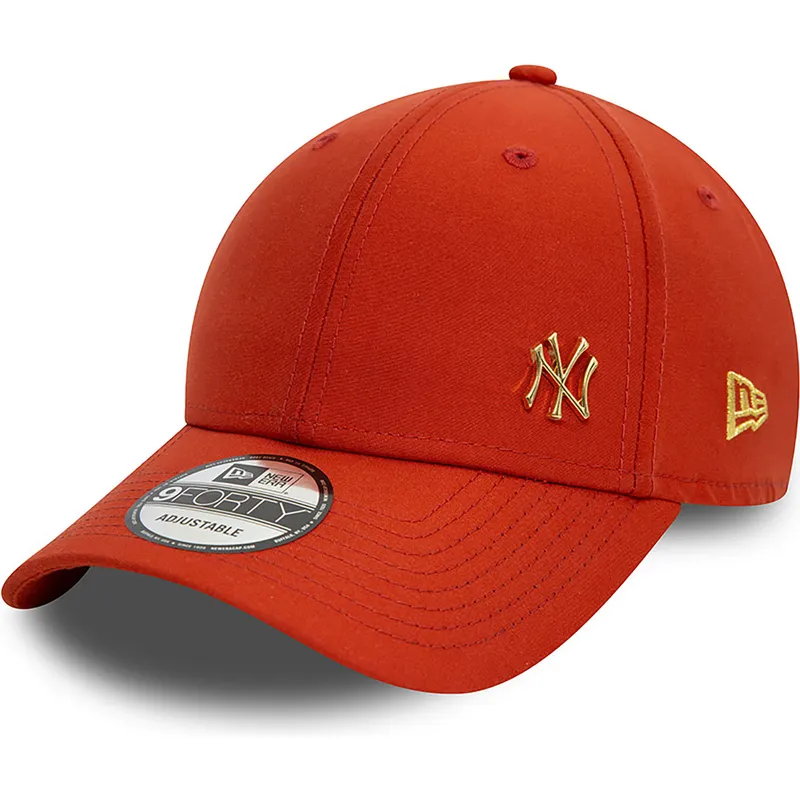 cappellino-visiera-curva-rosso-regolabile-con-logo-dorato-9forty-flawless-di-new-york-yankees-mlb-di-new-era