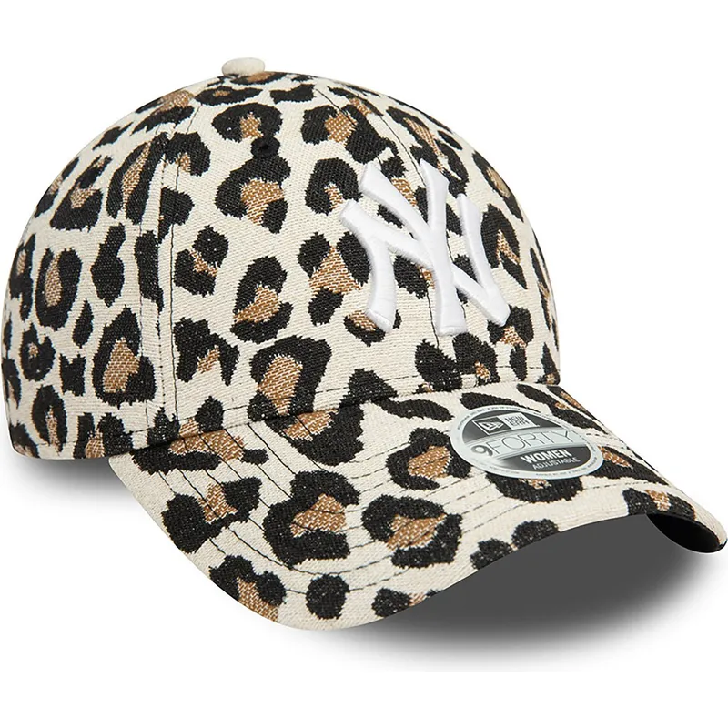 mutzen-gebogen-leopard-verstellbares-band-9forty-der-new-york-yankees-mlb-von-new-era
