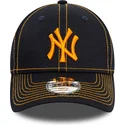new-era-new-york-yankees-mlb-9forty-stitch-justerbar-marinebla-buet-kasket-med-orange-logo-til-drenge
