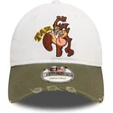 cappellino-curvo-bianco-e-verde-regolabile-9twenty-washed-di-diavolo-della-tasmania-looney-tunes-di-new-era
