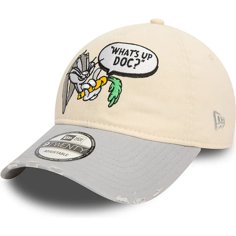 cappelli-curva-beige-cinghia-regolabile-9twenty-washed-dei-bugs-bunny-looney-tunes-di-new-era
